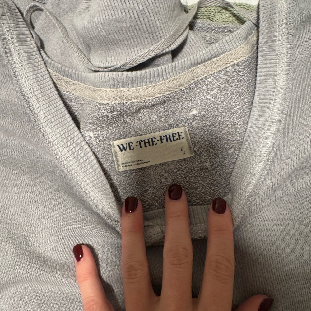 We The Free Relaxed V-Neck Pullover Sweatshirt in Gray - Picture 7 of 7